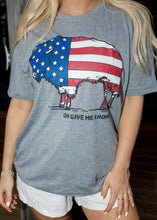 Load image into Gallery viewer, Lauren's Patriotic Buffalo Grey Tee
