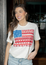 Load image into Gallery viewer, Barbara's Paisley Flag Natural Tee
