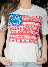 Load image into Gallery viewer, Barbara's Paisley Flag Natural Tee
