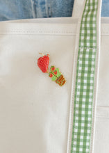 Load image into Gallery viewer, Darling Canvas Tote Bag - Green Strawberry Fields
