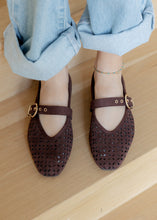 Load image into Gallery viewer, Linda Mary Jane Ballet Flats - Brown Suede
