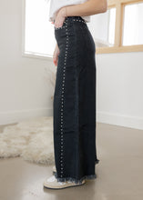 Load image into Gallery viewer, Frannie Studded Black Denim Pants
