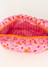 Load image into Gallery viewer, Quilted Cosmetic Pouch - Poppin' Petals Hot Pink
