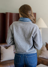Load image into Gallery viewer, Emely Grey &amp; Denim Contrasted Button Top
