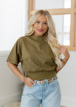 Load image into Gallery viewer, Celine Suede Top - Olive
