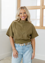 Load image into Gallery viewer, Celine Suede Top - Olive
