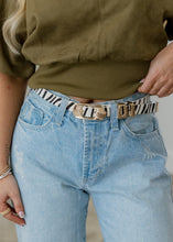 Load image into Gallery viewer, Zebra Print Molten Leather Belt
