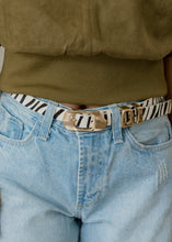 Load image into Gallery viewer, Zebra Print Molten Leather Belt
