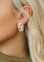 Load image into Gallery viewer, Gold Molten Crystal Studs
