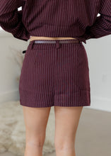 Load image into Gallery viewer, Stanton Burgundy Striped Mini Skirt
