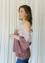 Load image into Gallery viewer, Melany Chocolate Lace Off The Shoulder Top
