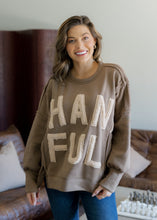 Load image into Gallery viewer, "Thankful" Mocha French Terry Sweatshirt
