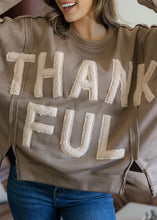 Load image into Gallery viewer, "Thankful" Mocha French Terry Sweatshirt
