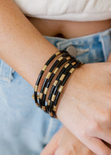 Load image into Gallery viewer, BuDha Girl Veda Black &amp; Gold Bangles
