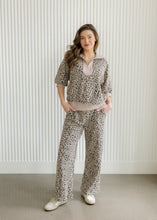 Load image into Gallery viewer, Textured Leopard Print Pants Set - Mushroom
