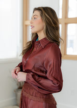 Load image into Gallery viewer, Sabrina Cinnamon Brown Satin Lace Shorts Scarf Set
