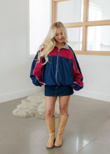 Load image into Gallery viewer, Navy &amp; Red Reversible Retro Wind Jacket
