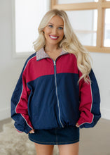 Load image into Gallery viewer, Navy &amp; Red Reversible Retro Wind Jacket
