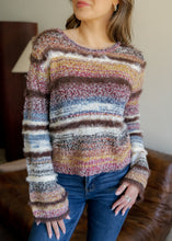 Load image into Gallery viewer, Andie Multi Striped Fuzzy Sweater - Magenta
