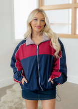 Load image into Gallery viewer, Navy &amp; Red Reversible Retro Wind Jacket
