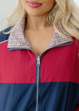 Load image into Gallery viewer, Navy &amp; Red Reversible Retro Wind Jacket
