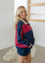 Load image into Gallery viewer, Navy &amp; Red Reversible Retro Wind Jacket
