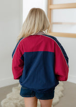 Load image into Gallery viewer, Navy &amp; Red Reversible Retro Wind Jacket
