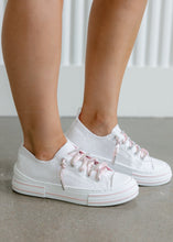 Load image into Gallery viewer, Aman White &amp; Pink Glitter Lace Sneaker - Mary's Version
