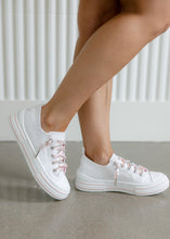 Load image into Gallery viewer, Aman White &amp; Pink Glitter Lace Sneaker - Mary's Version

