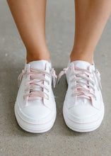 Load image into Gallery viewer, Aman White &amp; Pink Glitter Lace Sneaker - Mary's Version
