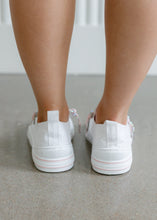 Load image into Gallery viewer, Aman White &amp; Pink Glitter Lace Sneaker - Mary's Version
