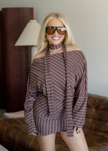 Load image into Gallery viewer, Alexis Brown Striped Romper Dress
