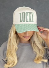 Load image into Gallery viewer, Lucky Polka Dot Green Trucker Hat
