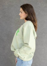Load image into Gallery viewer, Fluffy Lucky Shamrock Frosty Green Sweatshirt
