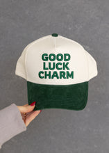 Load image into Gallery viewer, Good Luck Charm Green Corduroy Trucker Hat
