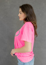 Load image into Gallery viewer, Lucky Green Puff Neon Pink Tee
