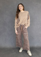 Load image into Gallery viewer, Latte &amp; Leopard Mineral Washed Tassel Top
