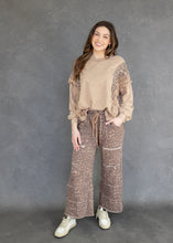 Load image into Gallery viewer, Latte &amp; Leopard Mineral Washed Tassel Top
