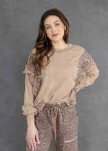 Load image into Gallery viewer, Latte &amp; Leopard Mineral Washed Tassel Top
