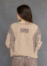 Load image into Gallery viewer, Latte &amp; Leopard Mineral Washed Tassel Top
