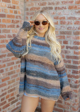 Load image into Gallery viewer, Kinley Knit Striped Sweater - Blue/Brown
