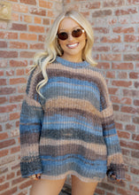 Load image into Gallery viewer, Kinley Knit Striped Sweater - Blue/Brown
