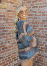 Load image into Gallery viewer, Kinley Knit Striped Sweater - Blue/Brown
