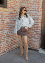 Load image into Gallery viewer, Lucille Openwork Knit Sweater Cardigan - Heather Grey
