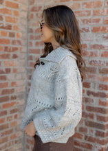 Load image into Gallery viewer, Lucille Openwork Knit Sweater Cardigan - Heather Grey
