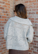 Load image into Gallery viewer, Lucille Openwork Knit Sweater Cardigan - Heather Grey
