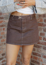 Load image into Gallery viewer, Francis Chocolate Brown Denim Skort
