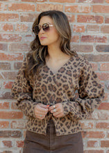 Load image into Gallery viewer, Holly Leopard Button Cardigan Top
