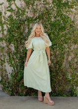 Load image into Gallery viewer, Mint Green Pintuck Midi Dress
