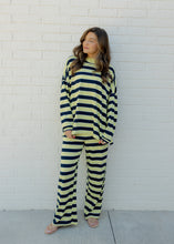 Load image into Gallery viewer, Sheila Lemon &amp; Navy Striped Mock Neck Top
